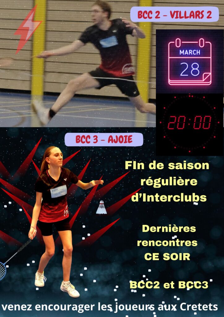 Dernières rencontres d'Interclubs pour BCC 2 et BCC 3