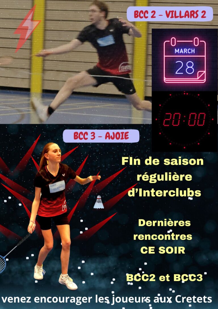 Dernières rencontres d'Interclubs pour BCC 2 et BCC 3